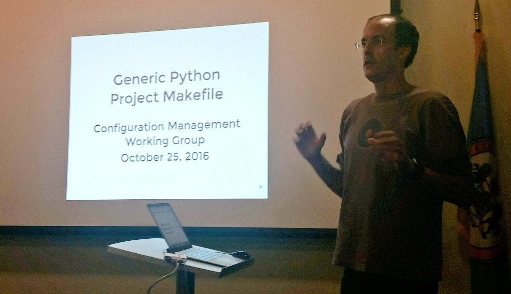 Alex Clark presented developing a generic project Makefile