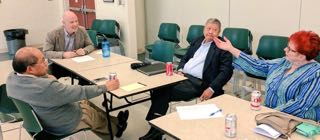 At the May 2017 CMWG meeting: Participating in the give and take, clockwise, Hubert Chan, Jeff Gallimore, Quoc Chung and Nancy Testerman